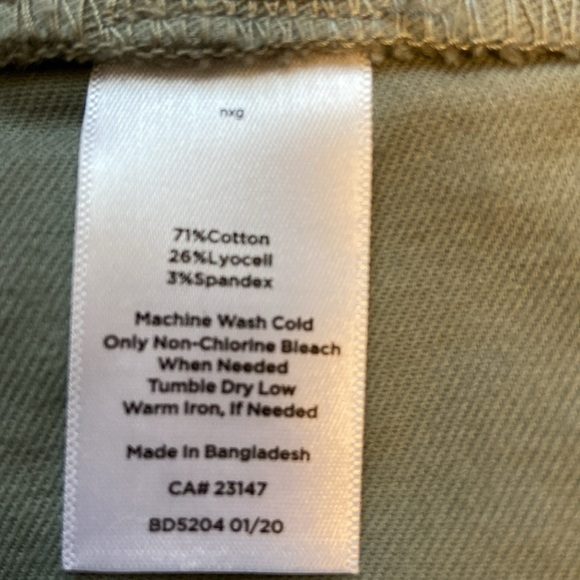 Talbots Ankle Pants Cotton Blend Drawstring Olive Green Size 8 - Picture 6 of 6